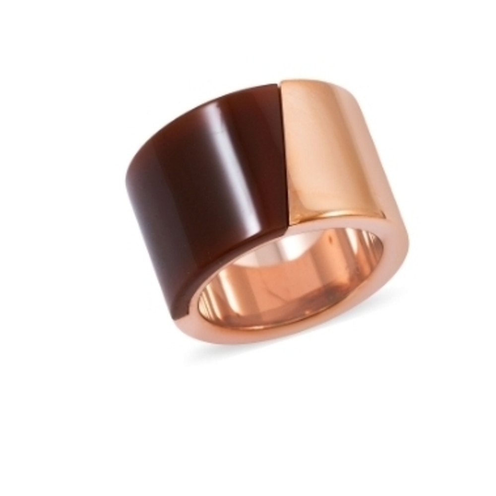 Calvin Klein Distinct Ring In Brown and Ion Plated Rosegold Over SST SZ 6